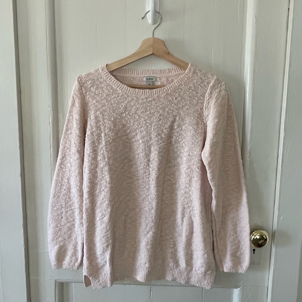 LL Bean Pink Cotton Textures Sweater Size M